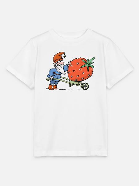 Gnom mit Erdbeere im Obstgarten - Stanley/Stella Kinder T-Shirt MINI CREATOR  - Weiß