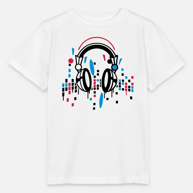 Kopfhörer Equalizer Zeichnung - Stanley/Stella Kinder T-Shirt MINI CREATOR  - Weiß