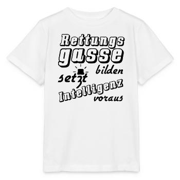 Rettungsgasse Spruch Auto Verkehr Medizin Geschenk - Stanley/Stella Kinder T-Shirt MINI CREATOR  - Weiß - Vorne - Maike (125cm)