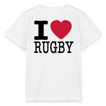 I love rugby - I love rugby - Stanley/Stella MINI CREATOR Kids’ T-Shirt - white - Front - Maike (125cm)