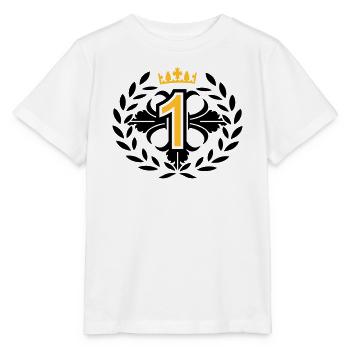 Die Nummer Eins mit Lorbeerkranz und Krone - Stanley/Stella Kinder T-Shirt MINI CREATOR  - Weiß - Vorne - Maike (125cm)