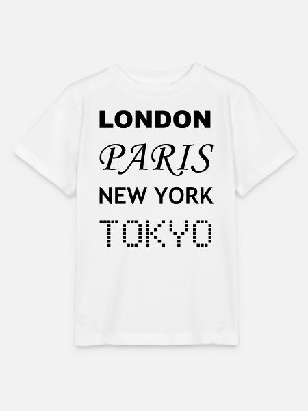 London, Paris, New York, Tokio - Stanley/Stella Kinder T-Shirt MINI CREATOR - Weiß