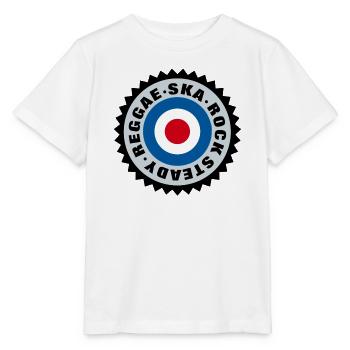 Ska, Rock Steady, Reggae Mod Target - Stanley/Stella Kinder T-Shirt MINI CREATOR  - Weiß - Vorne - Maike (125cm)