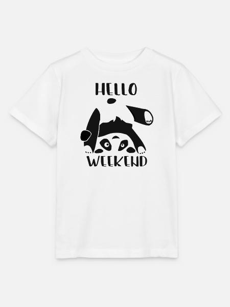hello weekend, Panda, Bär - Stanley/Stella Kinder T-Shirt MINI CREATOR - Weiß