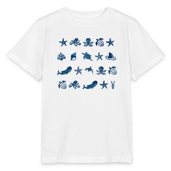 Seamarks Animaux marins - T-shirt bio MINI CREATOR Stanley/Stella Enfant - blanc - Devant - Maike (125cm)