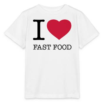 I LOVE FAST FOOD Foodie - Stanley/Stella MINI CREATOR Kids’ T-Shirt - white - Front - Maike (125cm)