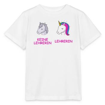 Unicorn Kontrast Lehrerin - Stanley/Stella Kinder T-Shirt MINI CREATOR  - Weiß - Vorne - Maike (125cm)