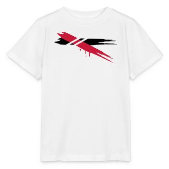 deux bandes de couleur avec des bandes horizontale - T-shirt bio MINI CREATOR Stanley/Stella Enfant - blanc - Devant - Maike (125cm)