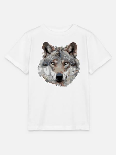 Wolf (grau) - Stanley/Stella Kinder T-Shirt MINI CREATOR  - Weiß