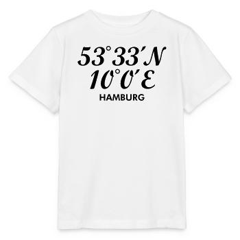 Hamburger Koordinaten von Hamburg - Stanley/Stella Kinder T-Shirt MINI CREATOR  - Weiß - Vorne - Maike (125cm)