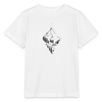 Losange géométrique en ton foncé « montagne dans losange » - T-shirt bio MINI CREATOR Stanley/Stella Enfant - blanc - Devant - Maike (125cm)