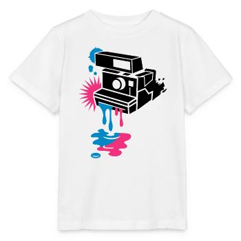 Instant camera - color drips out - - Stanley/Stella MINI CREATOR Kids’ T-Shirt - white - Front - Maike (125cm)