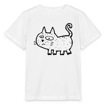 Chat croquis noir et blanc - T-shirt bio MINI CREATOR Stanley/Stella Enfant - blanc - Devant - Maike (125cm)