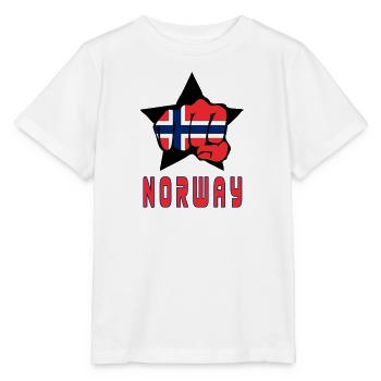 Norvège poing avec drapeau national cadeau drapeau - T-shirt bio MINI CREATOR Stanley/Stella Enfant - blanc - Devant - Maike (125cm)