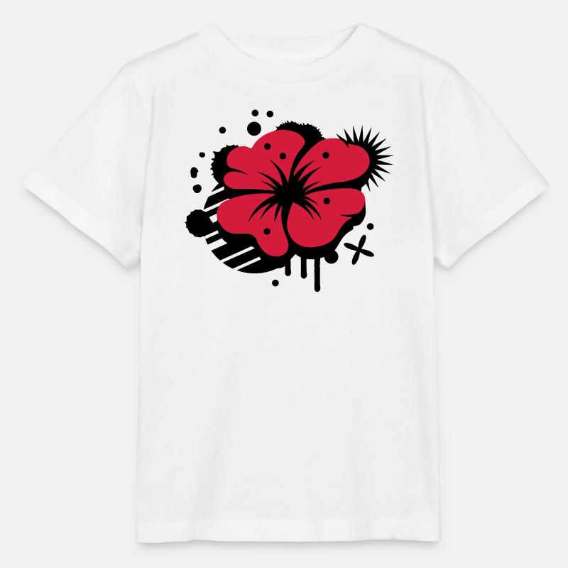 Un coquelicot comme un graffiti - T-shirt bio MINI CREATOR Stanley/Stella Enfant - blanc