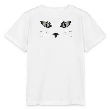 Chat chaton miaou chat domestique oeil de chat - T-shirt bio MINI CREATOR Stanley/Stella Enfant - blanc - Devant - Maike (125cm)