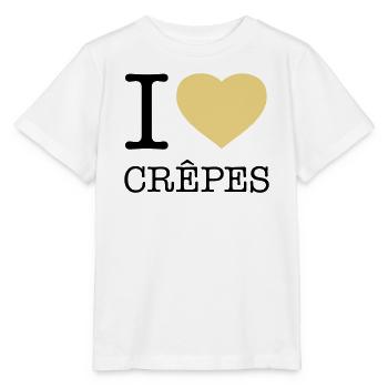 J’ADORE LES CRÊPES Crêpes - T-shirt bio MINI CREATOR Stanley/Stella Enfant - blanc - Devant - Maike (125cm)