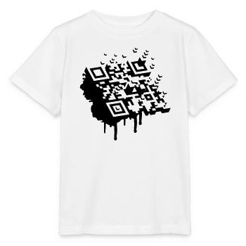 A 3D bar code as a graffiti - Stanley/Stella MINI CREATOR Kids’ T-Shirt - white - Front - Maike (125cm)