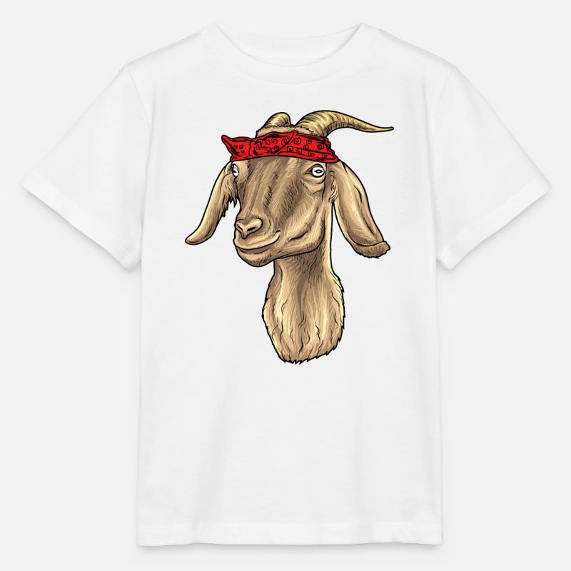 Chèvre avec Bandana - T-shirt bio MINI CREATOR Stanley/Stella Enfant - blanc