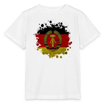 DDR taches / Cadeau drapeau Allemagne de l’Est - T-shirt bio MINI CREATOR Stanley/Stella Enfant - blanc - Devant - Maike (125cm)