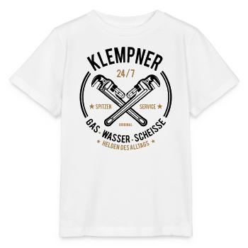 Klempner - Gas, Wasser, Scheiße - Stanley/Stella Kinder T-Shirt MINI CREATOR  - Weiß - Vorne - Maike (125cm)