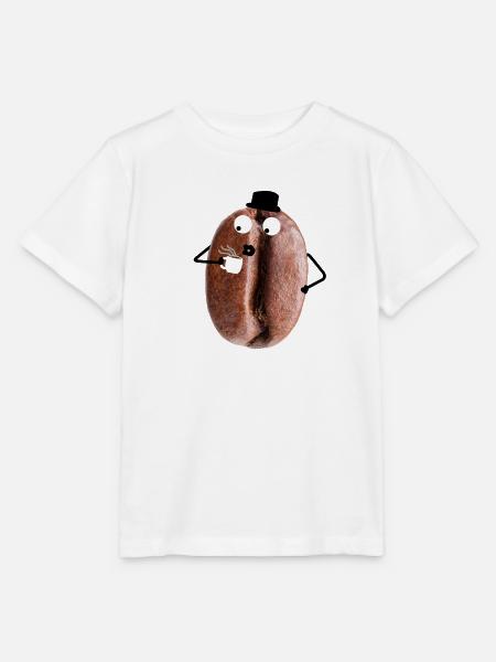 Kaffeebohne mit Gesicht - Stanley/Stella Kinder T-Shirt MINI CREATOR  - Weiß