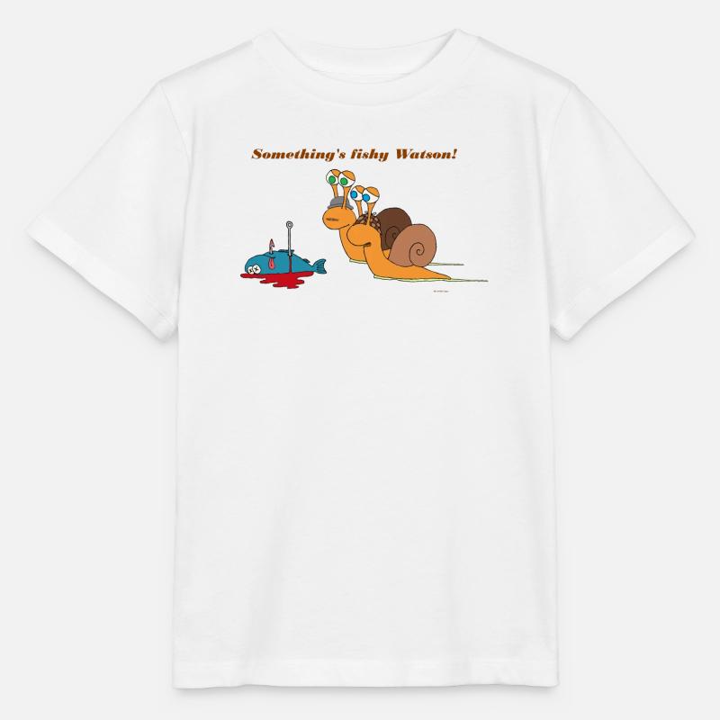 Escargot Sherlock Holmes - T-shirt bio MINI CREATOR Stanley/Stella Enfant - blanc