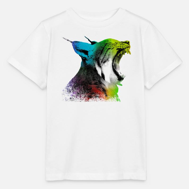Lynx béant - T-shirt bio MINI CREATOR Stanley/Stella Enfant - blanc