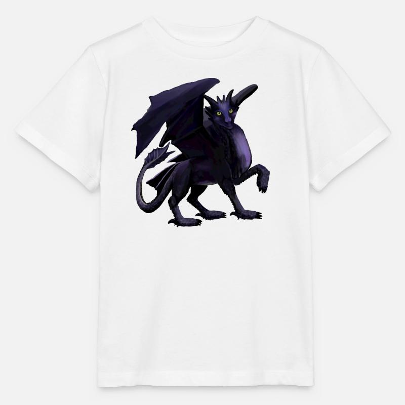 dragon noir - T-shirt bio MINI CREATOR Stanley/Stella Enfant - blanc