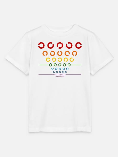 Regenbogen Sehtest - Stanley/Stella Kinder T-Shirt MINI CREATOR - Weiß