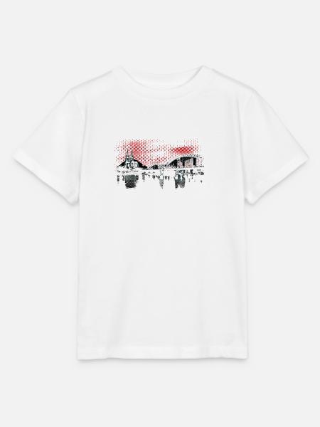 Skyline Köln Halftone - Stanley/Stella Kinder T-Shirt MINI CREATOR - Weiß