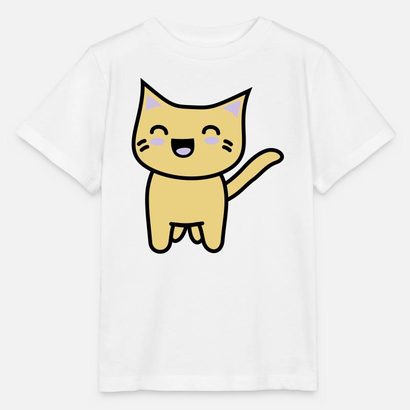 Kawaii Kitteh freut sich - Stanley/Stella Kinder T-Shirt MINI CREATOR  - Weiß