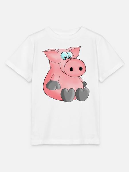 Herziges Ferkelchen - Stanley/Stella Kinder T-Shirt MINI CREATOR  - Weiß