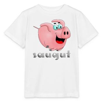 saugut - Sau - Ferkel - Stanley/Stella Kinder T-Shirt MINI CREATOR  - Weiß - Vorne - Maike (125cm)