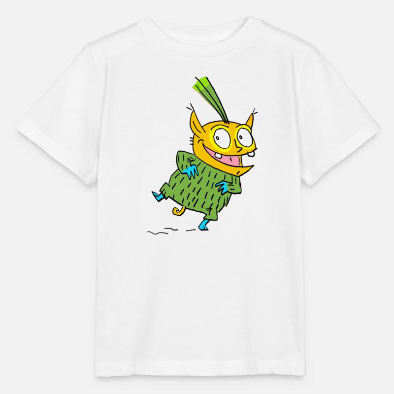 Fröhlicher Monster im Grünen Pullover - Stanley/Stella Kinder T-Shirt MINI CREATOR  - Weiß