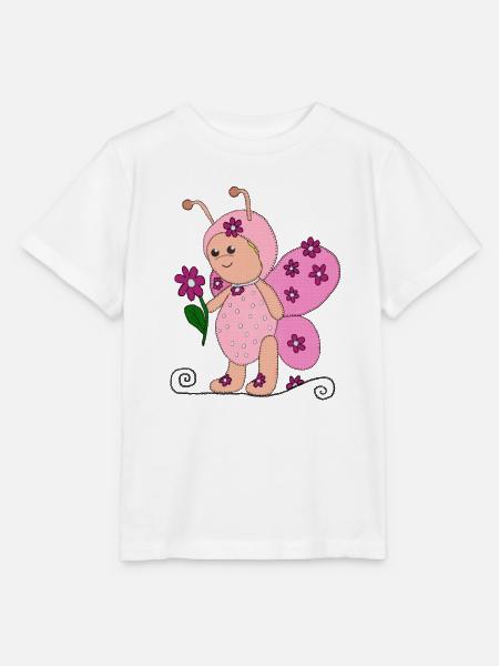 Schmetterling Rosa - Stanley/Stella Kinder T-Shirt MINI CREATOR - Weiß