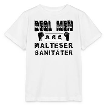 Les vrais gars sont Maltais et Sanitaeter - T-shirt bio MINI CREATOR Stanley/Stella Enfant - blanc - Devant - Maike (125cm)