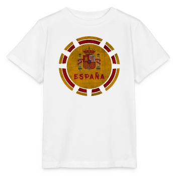 Spanien Espana Kreis mit Wappen Vintage / Geschenk - Stanley/Stella Kinder T-Shirt MINI CREATOR  - Weiß - Vorne - Maike (125cm)
