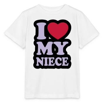 I love my niece - J'aime ma nièce - T-shirt bio MINI CREATOR Stanley/Stella Enfant - blanc - Devant - Maike (125cm)