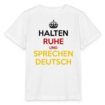 Halten Ruhe und Sprechen Deutsch - Stanley/Stella Kinder T-Shirt MINI CREATOR  - Weiß - Vorne - Maike (125cm)