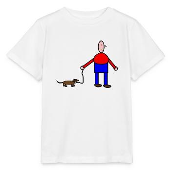 Humorvolle Tier- und Menschzeichnung - Stanley/Stella Kinder T-Shirt MINI CREATOR  - Weiß - Vorne - Maike (125cm)