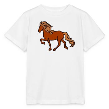 Icelandic horse, fox, lighter - Stanley/Stella MINI CREATOR Kids’ T-Shirt - white - Front - Maike (125cm)