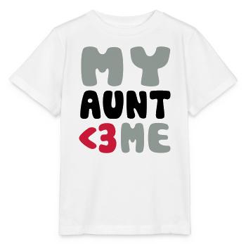 My aunt loves me - Ma tante m'aime - T-shirt bio MINI CREATOR Stanley/Stella Enfant - blanc - Devant - Maike (125cm)