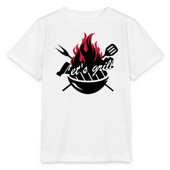 Grill mit Grillbesteck - Stanley/Stella Kinder T-Shirt MINI CREATOR  - Weiß - Vorne - Maike (125cm)