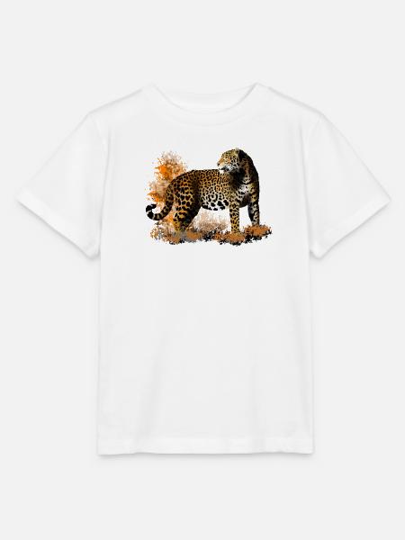 Leopard - Stanley/Stella Kinder T-Shirt MINI CREATOR  - Weiß