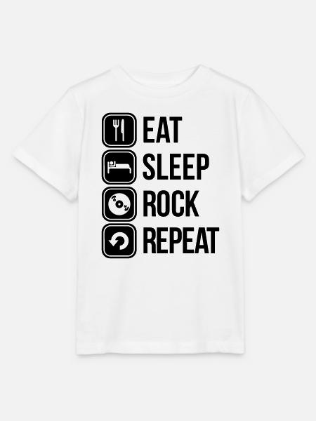 eat sleep rock repeat - Stanley/Stella Kinder T-Shirt MINI CREATOR  - Weiß