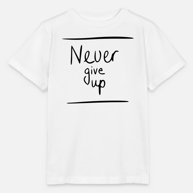 Never give up - Stanley/Stella Kinder T-Shirt MINI CREATOR  - Weiß