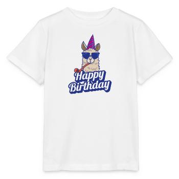 Happy Birthday Lama Birthday Saying Fun - Stanley/Stella MINI CREATOR Kids’ T-Shirt - white - Front - Maike (125cm)
