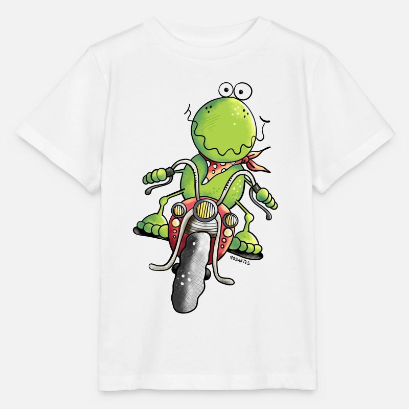 Biker Frosch - Stanley/Stella Kinder T-Shirt MINI CREATOR  - Weiß