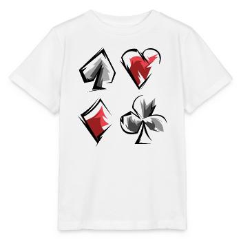 Skat Poker Rummy Cards Game Suits Heart of Spades Caro - Stanley/Stella MINI CREATOR Kids’ T-Shirt - white - Front - Maike (125cm)